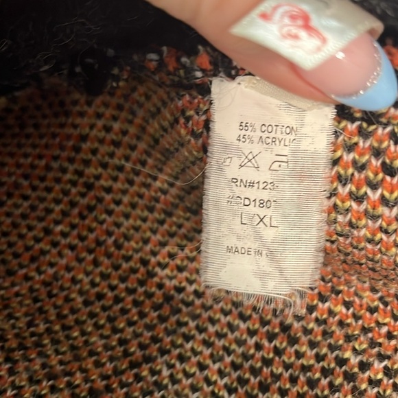 Vintage 1990’s Cardigan Sweater Crochet Trim Freeze Trees Size L/XL Pinkalicious - Picture 8 of 9